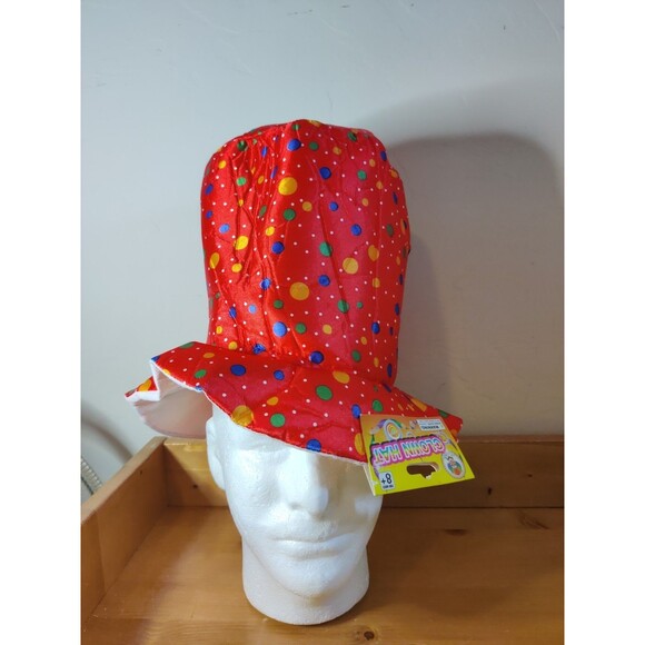 New! Jumbo Polka Dot Circus Clown Hat Costume Accessory Halloween - Picture 1 of 8